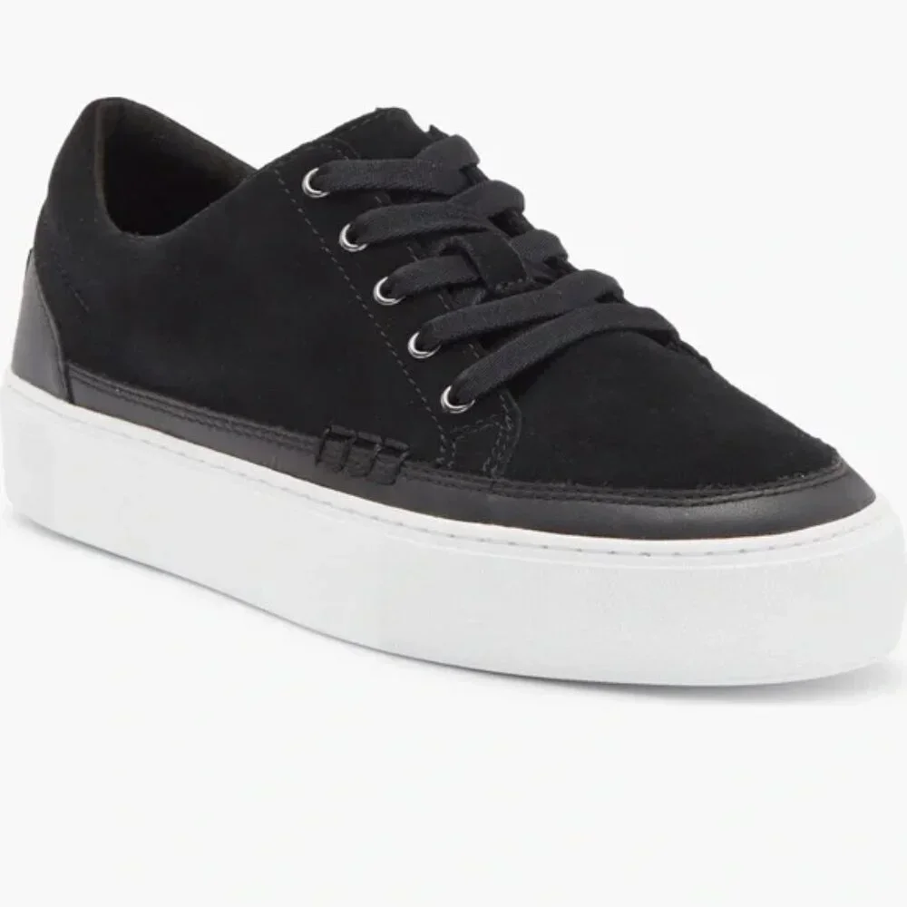 UGG Women's Zilo Black Suede Platform Sneaker Sz: 8